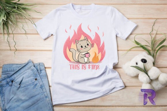 Cat This is Fine Cute Funny Cat PNG Review
